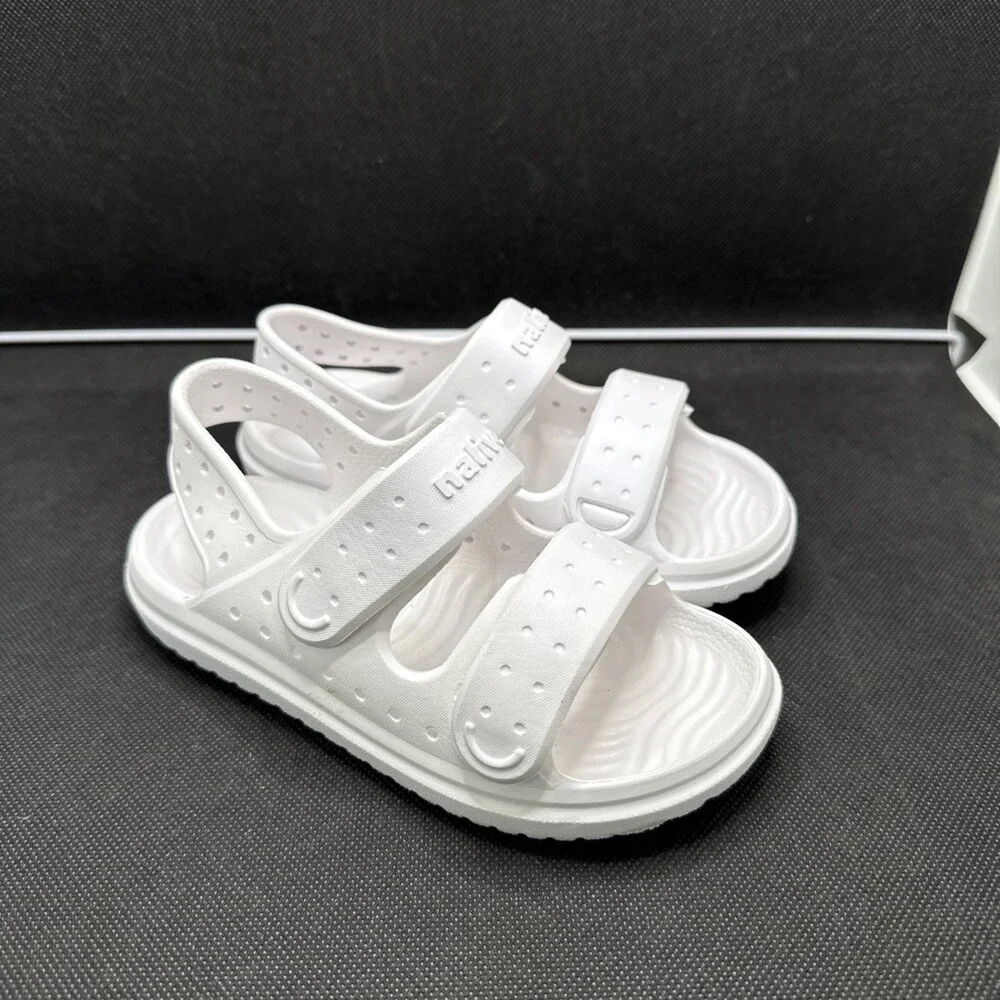 Native Shoes Chase Sandals Kids US 10 White Sugarlite Adjustable Strap UZB42 - Picture 1 of 15